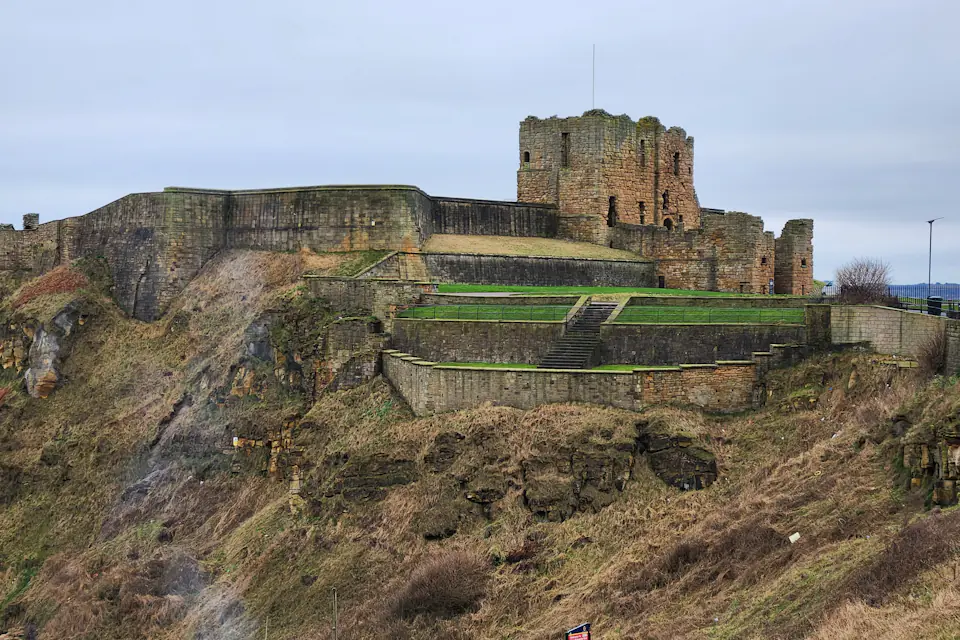 Tynemouth Priory and Castle on the headland above the mouth of the River Tyne